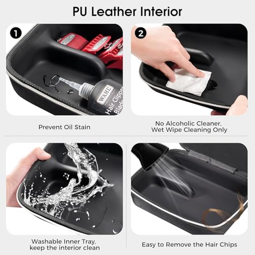 ProCase Barber Case with Washable Oilproof Inner Casing Bundle Hard Barber Accessories Case