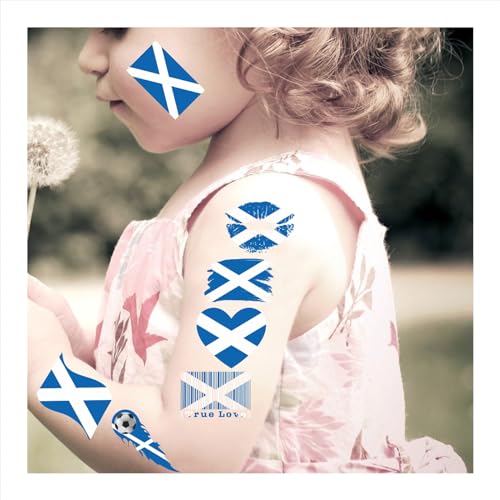 Meme Series Womaha 40 Pcs Individual Scotland Flag Temporary Tattoos for Kids Football Temporary Face Tattoos¡¦