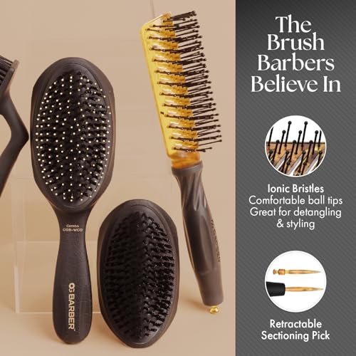 Olivia Garden Barber Wave Brush Collection ? Vegan Boar & Combo Bristle Variations, Palm, Tunnel, Fade Brushes