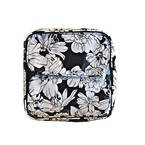 Alux 3-Pc Travel Makeup Bags for Women; Multi-Color, Chic and Stylish Travel Toiletry Bag Set; Large and Medium Makeup Bags for Vanity and Luggage and Small Makeup Bag for Purse - Chrysanthemums Gold