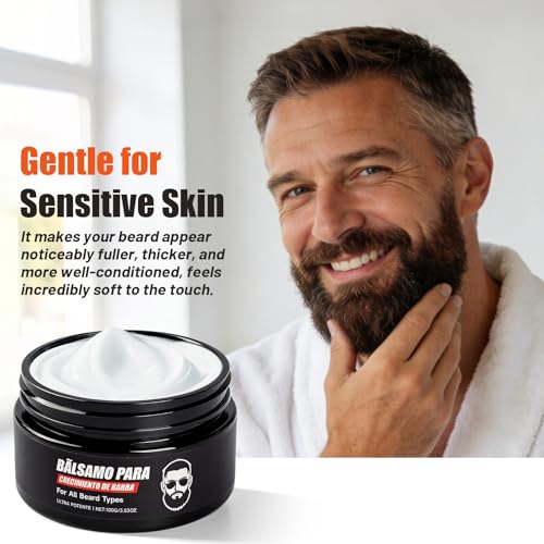 Para Barba Estimulante, Beard Care Cream Beard Growth Balm Ultra Potente B?lsamo de Crecimiento, New De Barba Hombre Moisturizes & Strengthens Facial Hair for Men 100ml / 3.5oz (1PCS)