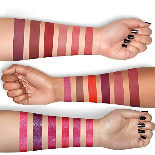 BONNIE CHOICE 18Pcs Matte Liquid Lipstick Set, Waterproof Long Lasting Non-Stick Cup Nude Lipstick Dark Red Lipstick for Women 24 Hour High Pigmented Lip Gloss Set Valentine's Day Gifts for Women