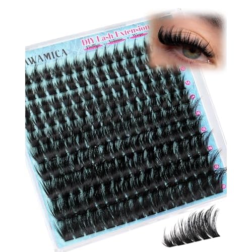 Fluffy Lash Clusters with Spikes Eyelash Clusters Manga Lashes Clusters Wispy Volume Cluster Eyelash Extensions D Curl Individual Lashes 10-20mm DIY Salon-Quality Lash Extension at Home by Yawamica
