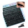 Fluffy Lash Clusters with Spikes Eyelash Clusters Manga Lashes Clusters Wispy Volume Cluster Eyelash Extensions D Curl Individual Lashes 10-20mm DIY Salon-Quality Lash Extension at Home by Yawamica