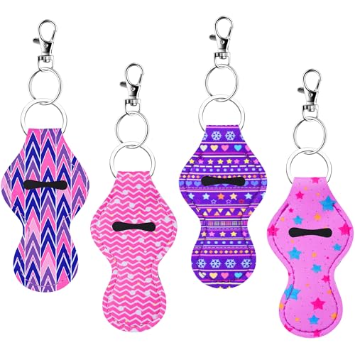 Duufin 24 Pieces Chapstick Holder Keychains Lipstick Holder Keychains