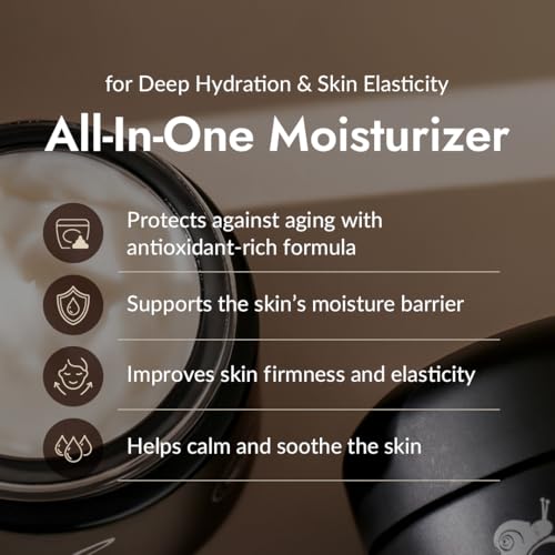 MIZON Black Snail All In One Cream Intensive Korean Skin Care Facial Moisturizing Snail Mucin Extract Travel Size (1.18 fl oz)
