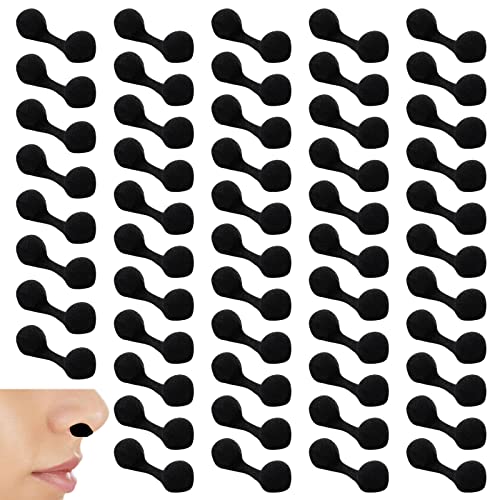 100 Pieces Nose Plugs Disposable, Nose Filters for Sunless Airbrush Spray Tanning, Nose Plug for Allergies and Dust, Spray Tan Nose Filter Sponge (Black)
