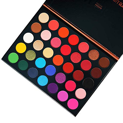BestLand 35 Color Studio Eyeshadow Palette for Halloween Makeup, Pop Makeup Inner Artist Matte Shimmer Luminous Velvet Texture Pressed Colors Powder Creamy Eye Shadow Blendable Natural Makeup Palette