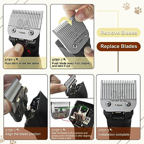 3-1/2# Professional Detachable Replacement Ceramic Blades. Compatible with Oster Classic 76/Power Pro/Power-Teq/Star-Teq Clipper. Compatible with Ainds Clippers. Size: 3/8" Cut Length.