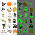 112 Pcs (2" x 2") Glow Halloween Tattoos for Kids, Luminous Halloween Temporary Tattoos for Party Favors Supplies Goodie Bags Gifts Decorations
