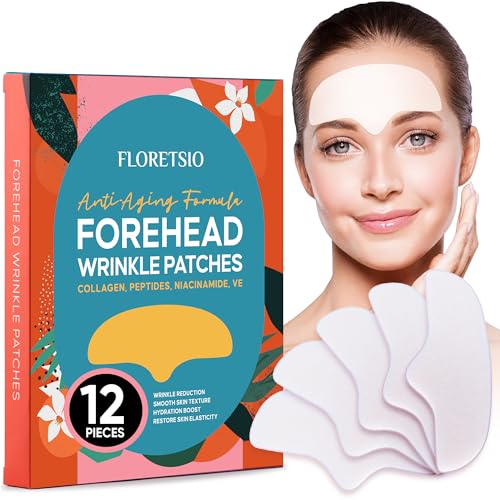 Forehead Wrinkle Patches Overnight : Forehead Fine Lines and Deep Wrinkles Treatment Remover, Anti Forehead and Between the Eyes Facial Wrinkle Patches, Hypoallergenic Patches with Collagen12 Pcs