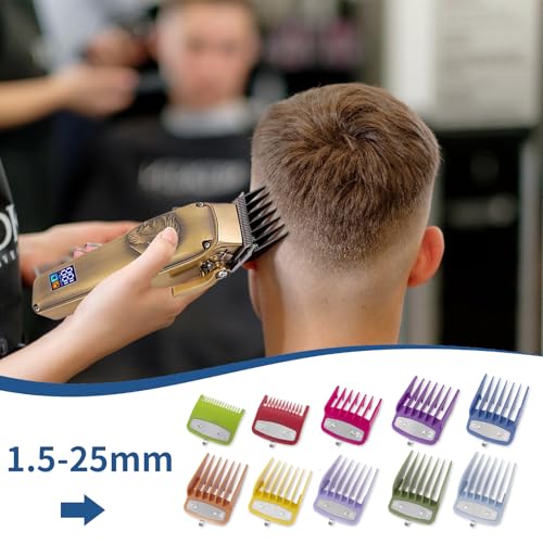 10-Pack Clipper Guards Set for Most Hair Clippers, Replacement Blades Protection Compatible with Wahl Clippers & Other Brands,Multicolor