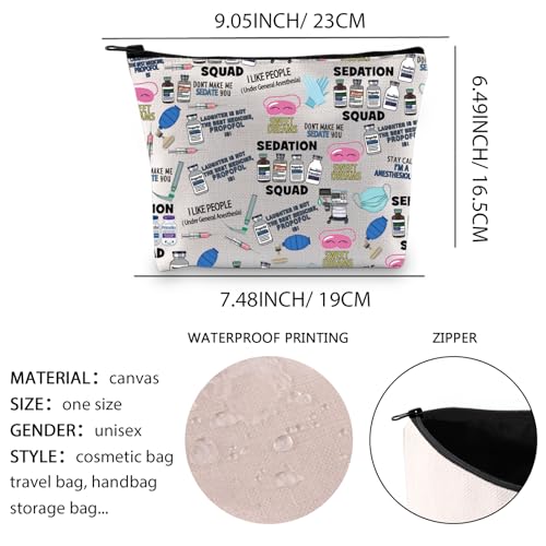 XYANFA Anesthesia Makeup Bag Anesthesiologist Gift Anesthesia Tech Week Gift Technician Gift Anesthetist Nurse Doctor Cosmetic Bag (I LIKE PEOPLE)