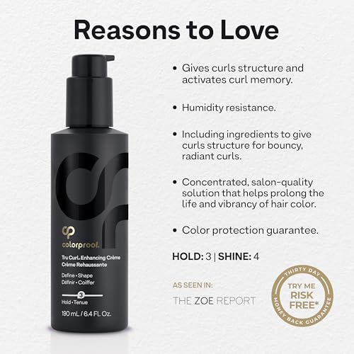 Colorproof Tru Curl Enhancing Cr?me 6.4 Fl oz. Curl Creme with Black Currant, Jasmine & Peach Scent, Anti-Frizz, Humidity Control & Nourishing Curl Cream for Curly Hair Formula