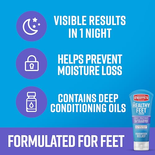 O'Keeffe's for Healthy Feet Night Treatment Foot Cream - 3 oz Tube (2 Pack) - Guaranteed Overnight Relief for Extremely Cracked, Dry Feet, Repairing Skincare, Instantly Boosts and Retains Moisture Levels