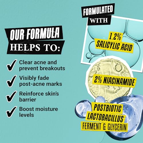 Kiehl's Expertly Clear Moisturizer with 1.2% Salicylic Acid & 2% Niacinamide, Hydrating Acne Treatment, Fades Post-acne Marks, Corrects Uneven Texture & Tone, Prevents Future Breakouts - 2 fl oz