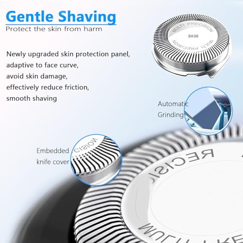 SH30 Replacement Heads Compatible with Philips Norelco Shaver Series 3000, 2000, 1000,SH30 Blades for Philips Norelco 2400, 3600, 3900