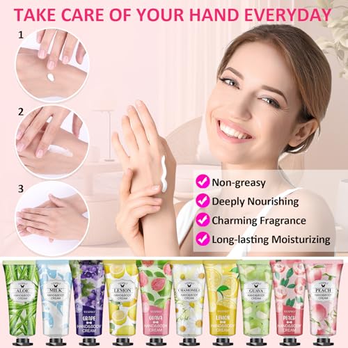 182 Pack Hand Cream Set, Mothers Day Gifts, Hand Lotion for Easter Basket Stuffers, Thank You Gifts, Bridesmaid Gifts, Birthday Gifts and Small Gifts, Hand Lotion Travel Size for Dry Cracked Hands