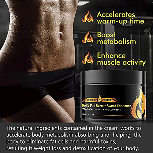 Hot Cream 2Pack, Fat Burning Cream for Belly, Natural Sweat Workout Enhancer Gel, Slim Shaping Cream, Cellulite Treatment for Thighs, Legs, Abdomen, Arms and Buttocks, for Men or Women-3.5 Oz(100g)1