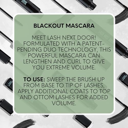 Lash Next Door Blackout Water Resistant Mascara by Brooklyn & Bailey ? Volume and Length, Smudge Proof, No Clump Eye Makeup for Women (2-Pack, 0.39 oz Each)