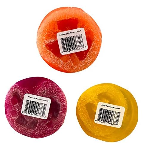 Bubble Shack Hawaii Loofah Soap Trio Organza Set (3 Bars, Rainbow Set)
