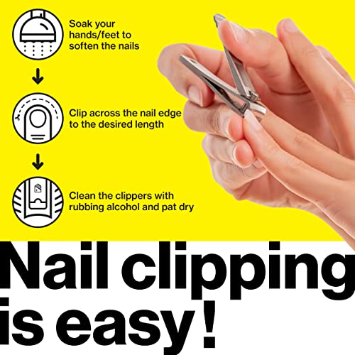 Nail Clippers Set + Cuticle Trimmer, Stainless Steel Ingrown Toenail Tool, Professional Fingernail & Toenail Clippers for Thick Nails, Non-Slip Cuticle Nipper Stainless Steel Cutter Fingernails and To