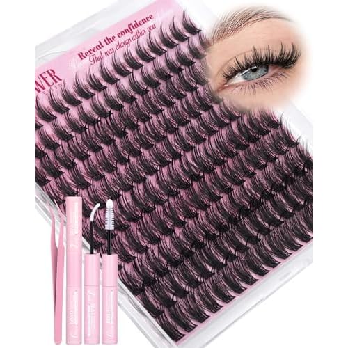 Wispy Lash Clusters Kit Natural Lash Extension Kit Manga Cluster Eyelash Extensions Kit CD Curly Eyelash Clusters Thin Band Individual Lashes Clusters by Lanflower