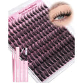 Wispy Lash Clusters Kit Natural Lash Extension Kit Manga Cluster Eyelash Extensions Kit CD Curly Eyelash Clusters Thin Band Individual Lashes Clusters by Lanflower
