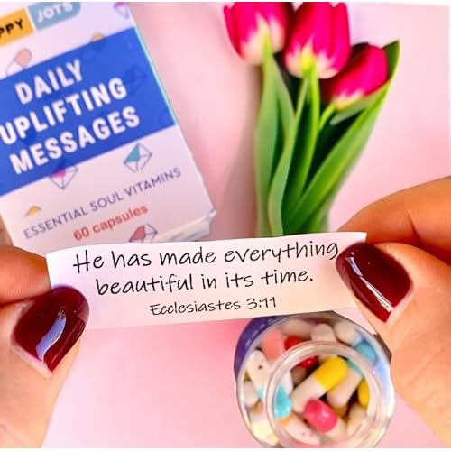 Faith Boosters 60 Daily Bible Verses in a Bottle - Scripture Cards Jar - Morning Devotional - Christian Gifts for Women or Men - Easter Present
