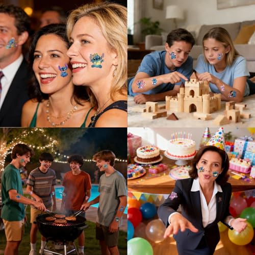 40Pcs Cute Temporary Tattoos,Removable Cartoon Tattoo Stickers for Party Favors Gifts & Birthday Decorations