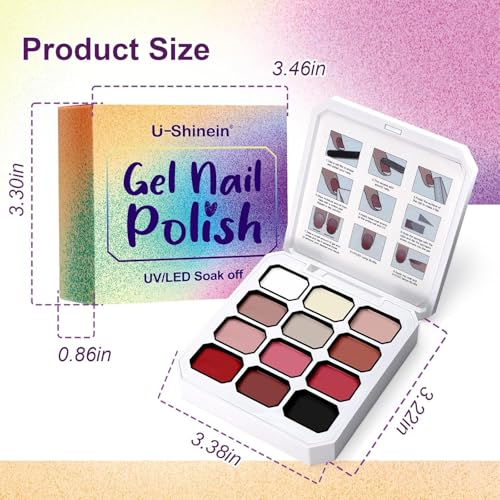 Gradient Painting Gel Set, 24 Bright Pink Blue Colors Ombre Gel Nail Polish for Pigment Pat Nail Gel Kit, Silky Texture, French Manicure DIY Nail Art, No-wipe Soak of UV