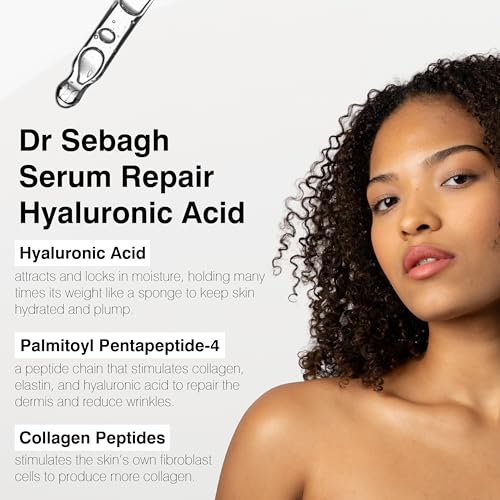 Dr Sebagh Serum Repair (0.17 fl oz) - Award-Winning Hyaluronic Acid Facial Hydrator - Anti Aging & Wrinkle - Skin Moisturizing & Repairing Formula - Collagen Boosting Youthful Glow For Women & Men