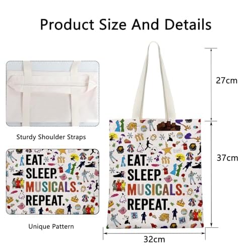 POFULL Musical Acting Gift Musical Theatre Gift Eat Sleep Musicals Cosmetic Bag