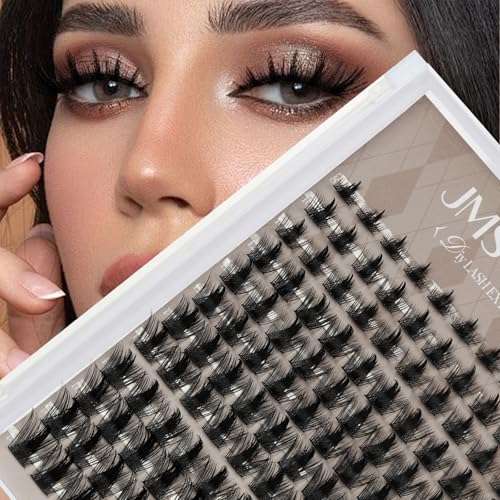JMS&JMS Lash Clusters Eyelash Clusters 8-18MIX CC Curl Cluster Lashes Soft Wispy Lash Clusters Natural Look DIY Lash Extension At Home(California Sunset-8-18MIX)