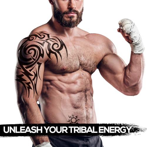2 Sheets Large Totem Temporary Tattoos for Men and Women Waterproof Full Arm Fake Tattoo Stickers Realistic Body Art for Adults Shoulder Chest Back