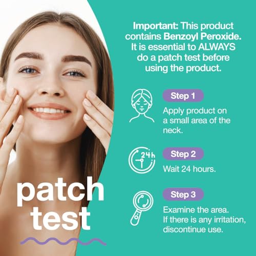 Touch Benzoyl Peroxide 2.5% Gel Cream For Acne - Pimples and Cystic Acne Spot & Daily Face and Back Medication for Adults & Teens ? Goes on Clear Lightweight & Non-Drying - Large 8 oz.