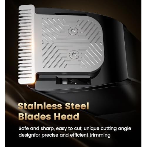 Men's Beard Trimmer-All-in-One Mustache Trimmer for Men with 20 Length Adjustable, Stainless Steel T-Blade for Precision Facial Hair Trimming Cordless IPX7 Waterproof Wet/Dry Clipper,LED Display