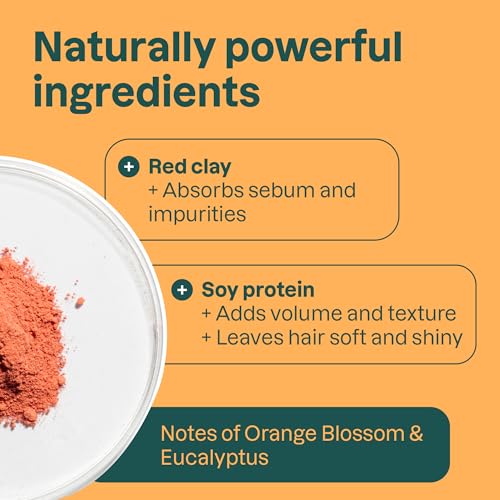 ATTITUDE Volume & Shine Shampoo Bar, Natural Origin, for Thin and Flat Hair, Soy Protein & Red Clay, EWG Verified & Clean Ingredients, Vegan, Orange Blossom & Eucalyptus Scent, 4 Oz