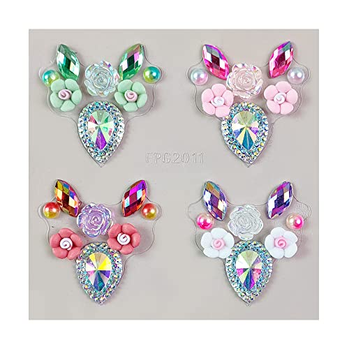 16 Clors Rainbow 3D Rhinestone Crystal Tattoo Sticker Eyebrow drill Glitter Eyeliner Eyebrow Makeup Face Eyes Diamond Temporary Tattoo for Women Festival Accessory DIY Decorations