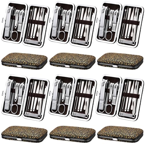 Geosar 12 Sets Manicure Set Nail Clippers Set Pedicure Kit 12 in 1 Stainless Steel Professional Grooming Kits Nail Care Tools with Travel Case for Home Tool(Modern Style)