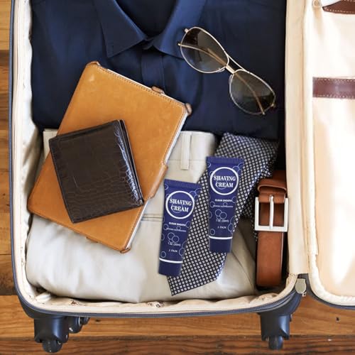 Travel Shaving Cream for Men, Individually Wrapped Mini Shaving Cream in Bulk, Disposable Travel Size Toiletries Amenities Vacation for Hotel, Shelter/Homeless/Nursing Home/Charity 1 Oz (Pack of 10)