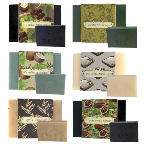 6 Natural Soaps for Women & Men- Handmade Moisturizing Artisan Soap Gift Set with Essential Oils. Face and Body Soap Set for Sensitive Skin!