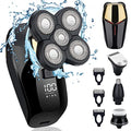 4 in 1 Electric Head Shaver Set - Bald Shaver, Wet & Dry, Cordless, with Nose & Ear Trimmer, Facial Cleansing, Rechargeable, IPX6 Waterproof