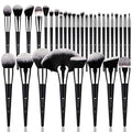 DUcare 32Pcs PRO Grade Makeup Brushes Set Premium Ultra-soft Synthetic Foundation Contour Powder Blush Concealer Eyeshadow Classic Black Professional Make up Brushes