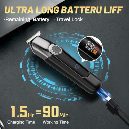 Mens Hair Clippers, Cordless Beard Trimmer Set Waterproof Versatile Nose Hair Trimmer for Men Temple, Groin, Nose, Ear Hairs, Hair, Beard, Body Professional Manscaper Rechargeable Shaver Man Gift