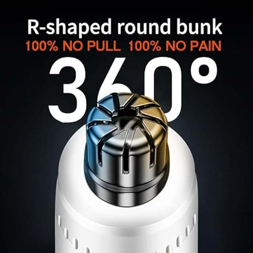 Nose Hair Trimmer for Men Painless USB Rechargeable Nose Trimmer for Men Women, Eyebrow & Facial Hair Trimmer for Smoother Cutting with IPX7 Waterproof (White)