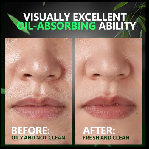 800PCS Blotting Paper for Oily Skin, Natural Bamboo Charcoal Blotting Paper, 100 * 70MM Large Oil Blotting Sheets for Face