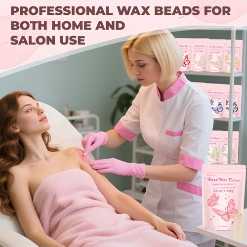 Wax Beads for Hair Removal for Brazilian, Eyebrow Waxing 2.5LB with 20 Spatulas, Hard Wax Beads for Hair Removal (300g/10.5oz) with10pcs Applicators, At Home Waxing Beads for Face, Eyebrow
