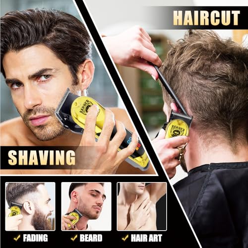 Hair Clippers for Men Professional - 4 in 1 Men Electric Shaver Razor Kit with LED Display, Cordless Hair Clipper Shaver Beard Trimmer, Hair Cutting Machine for Him, Barber Clippers Kit Gift