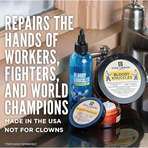 Duke Cannon Bloody Knuckles Hand Repair Balm - Unscented Moisturizer for Hardworking Hands, Repair and Revitalize Dry, Cracked Skin, (5 oz. - 2 Pack)